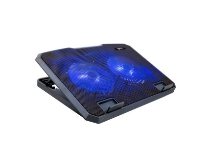 Chladiaca podložka C-TECH CLP-140, 15,6'', 2x 140mm, 2x USB, modré podsvietenie CLP-140