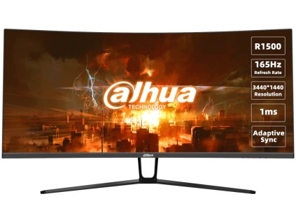 DAHUA 34" LED LM34-E330C/ herní/ VA panel/ 3440x1440 (UW-QHD)/ 3000:1/ 1ms/ 350 cd/m2/ DP/ HDMI/ VESA 75x75/ černý LM34-E330C