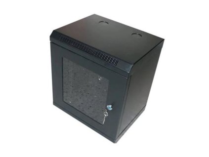 OCRACK OCC-10-9U-SBK, Rozvádzač 9U, 280mm, 10" prevedenie, čierny, sklenené dvere OCC-10-9U-S