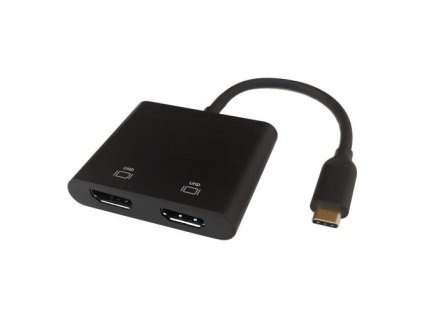 DELTACO Adaptér USB Type C/2x HDMI, čierny USBC-2HDMI