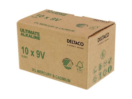 DELTACO ULTIMATE, Batéria alkalická 9V 6LR61 10ks ULTB-6LR61-10P