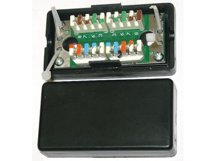 Spojovací box UTP Cat5E narážecí, černá LXE316-C5E-BK