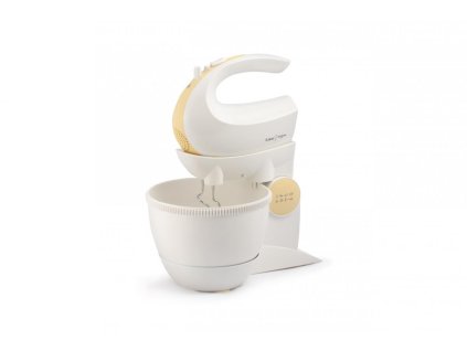Orava SL-200 C ruční šlehač s nádobou, 300 W, 85 dB, 5 rychlostí, mísa 2.5 l, pulzní spínač, bílá SL-200 C