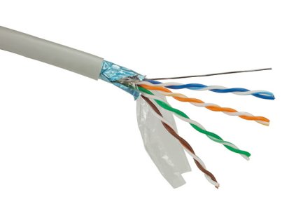 OPTIX kabel FTP, Cat5E, lanko, PVC, box 305m - šedá 0160