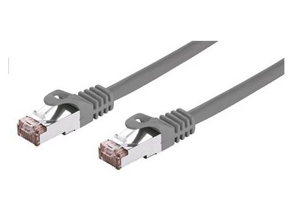 Kábel C-TECH patchcord Cat6, FTP, sivý, 1m CB-PP6F-1