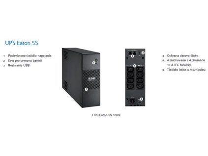 EATON UPS 1/1fáze, 700VA - 5S 700i, 6x IEC, USB, Line-interactive 5S700I