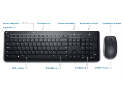 Dell Wireless Keyboard and Mouse-KM3322W - Czech/Slovak (QWERTZ) KM3322W-R-CSK