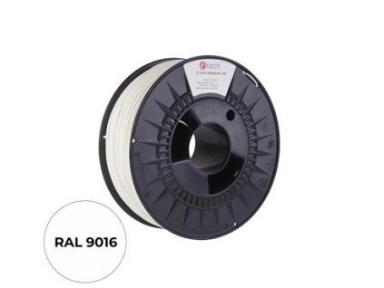 Tlačová struna (filament) C-TECH PREMIUM LINE, PETG, dopravná biela, RAL9016, 1,75mm, 1kg 3DF-P-PETG1.75-9016