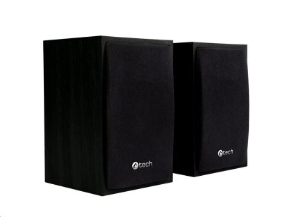 C-TECH Repro SPK-09, 2.0, drevený, čierny, USB SPK-09BK