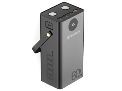 COLORWAY powerbanka/ 60 000mAh/ 4x USB QC3.0/ USB-C Power Delivery 65W/ LED/ Černá CW-PB600LPA5BK-PDD