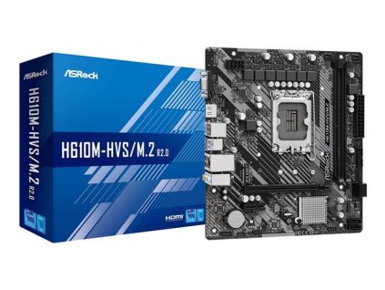 ASRock MB Sc LGA1700 H610M-HVS/M.2 R2.0, Intel H610, 2xDDR4, 1xHDMI, 1xVGA, mATX H610M-HVS/M.2 R2.0