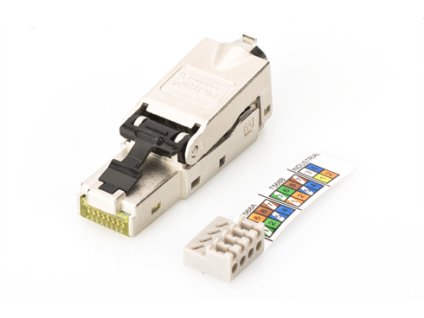 DIGITUS CAT 6A Field Termination Plug, STP with dust cap, bend relief DN-93631