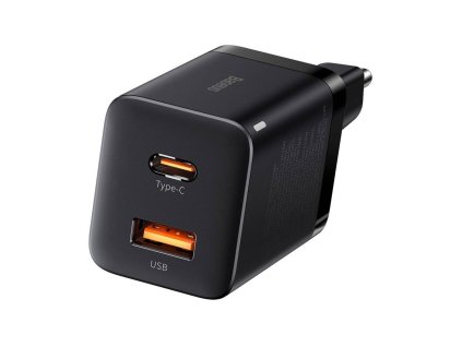 Baseus CCSUPP-E01 Super Si Quick Nabíjačka USB + USB-C 30W Black 6953156206342