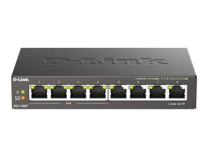 D-Link DGS-1008P 8x 1000 Desktop Switch, 4PoE port DGS-1008P/E