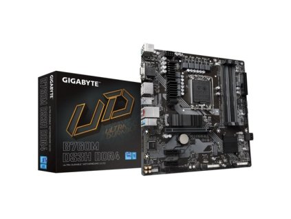GIGABYTE MB Sc LGA1700 B760M DS3H DDR4, Intel B760, 4xDDR4, 2xDP, 1xHDMI, 1xVGA, mATX B760M DS3H DDR4