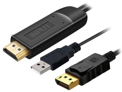 PremiumCord Kabel HDMI 2.0 na DisplayPort 1.2 pro rozlišení 4K@60Hz, 2m kportad21