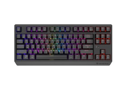 GENESIS herná klávesnica THOR 230/TKL/RGB/Outemu Silent Lemon/Bezdrôtová USB + Bluetooth/US layout/Č NKG-2108