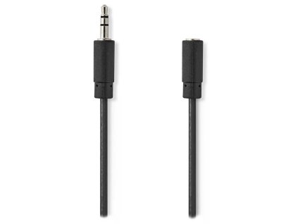 NEDIS prodlužovací stereo audio kabel s jackem/ zástrčka 3,5 mm - zásuvka 3,5 mm/ černý/ bulk/ 5m CAGL22050BK50