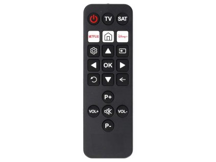 NEDIS předprogramovaný univerzální dálkový ovladač pro seniory/ 2 zařízení/ kompatibilní se všemi televizory TVRC23SNBK