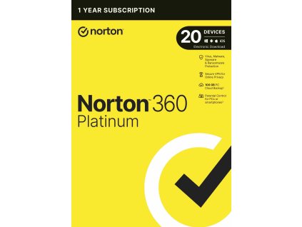 NORTON 360 PLATINUM 100 GB +VPN 1 používateľ pre 20 zariadení na 1 rok ESD 21428036