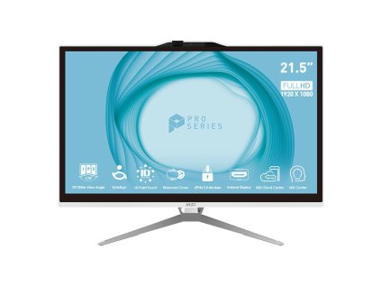 MSI PC AIO PRO AP222T 13M-092XEU, Intel Core i5-13400, Multi-Touch, 21.5", 1x 8GB DDR4, 256GB SSD, WI-FI, Non-OS, bílá PRO AP222T 13M-092XEU