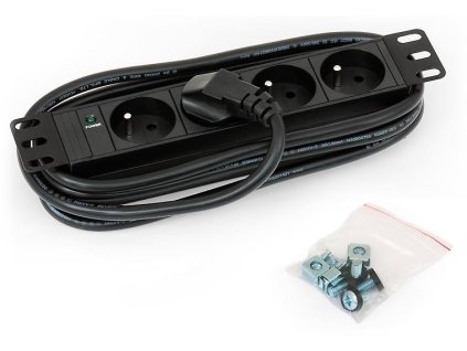 TRITON 10" rozvádzač 4x230V CSN- 2m, čierny RAB-PD-X90-C1