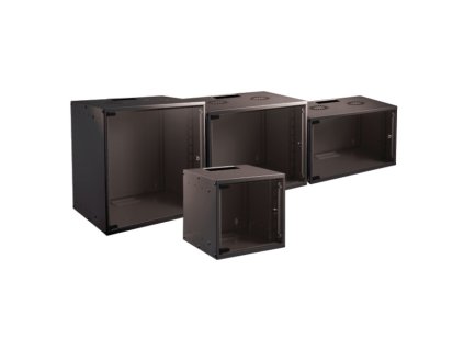 19" Rack na stenu 15U, čierny, 707x535x600 mm (HxWxD), RAL 9005 WGB-1915TS.60
