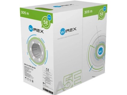 WIREX Instalační kabel CAT5E U/UTP PVC / ECA 305m box šedý WIC-5-U-PEC-30-GY