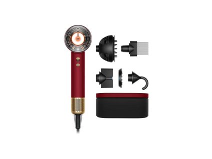 Dyson Supersonic Nural HD16 fén na vlasy, 1600 W, difuzér, 4 teploty, 3 rychlosti, Red Velvet / Gold 594823-01