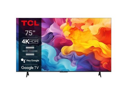 TCL 75V6B 75" TV, 4K Ultra HD, LED, Google TV, Bluetooth, WiFi, Miracast, HDR, Dolby Audio 75V6B