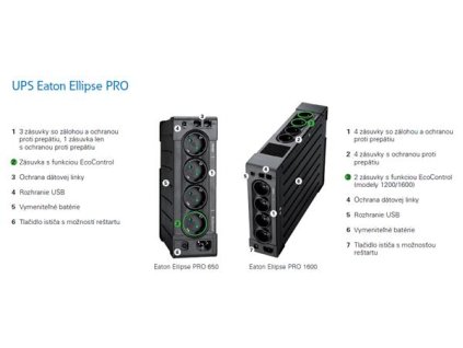 EATON UPS 1/1fáza, 850VA - Ellipse PRO 850 IEC, Line-interactive ELP850IEC