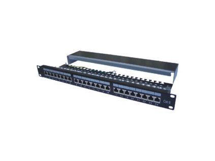 DATACOM Patch panel 19" STP 24 port CAT6 LSA 1U BK (3x8p) / VL 3121