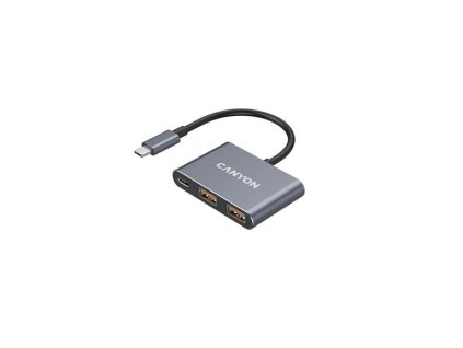 Canyon DS-3, USB-C Hub, 3 porty, 2xUSB-A 10Gbps, 1xUSB-C 10Gbps, šedá CNS-TDS3