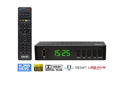 EVOLVEO Alpha T2, HD DVB-T2 H.265/HEVC rekordér DT-3055-T2-HEVC