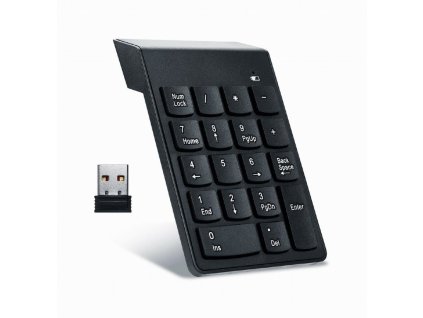 GEMBIRD numerická klávesnice KPD-W-02, bezdrátová 2.4GHz, černá KPD-W-02