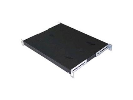 TRITON Regál s perforáciou 19", 1U/850 mm, nosnosť 80 kg, čierny RAB-UP-850-A4