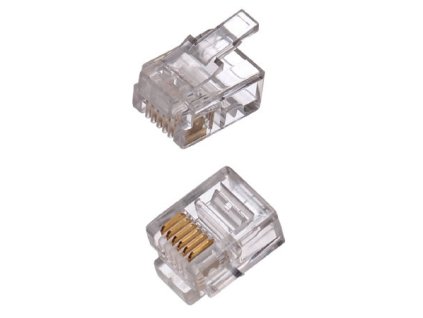 CNS konektor RJ12-6p6c plochý kábel, lanko, (100ks) P6-001