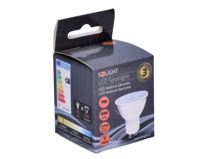 Solight LED žiarovka, bodová , 7W, GU10, 3000K, 560lm, biela WZ318A-1