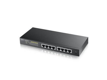 Zyxel GS1900-8HP v3, 8-port GbE L2 PoE Smart Switch, 802.3at, desktop, fanless, 70 Watt GS1900-8HP-EU0103F