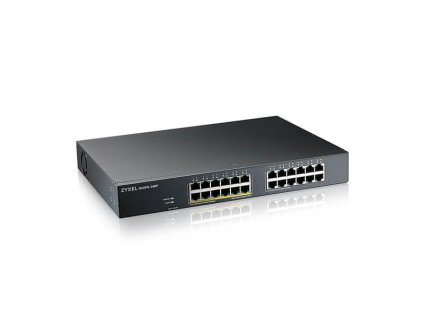 ZyXEL GS1915-24EP, 24-port GbE, 12 port PoE, 130 Watt 802.3at, rackmount, fanless, Smart hybrid mode Switch, stand GS1915-24EP-EU0101F