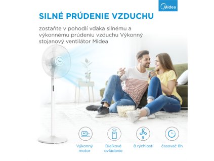 Stojanový ventilátor FS40-18BR, 48W, 40cm, 8 rýchlostí, casovac, Dialkove, LEDdisplej, 41mł/min, 38-65 dB FS40-18BR