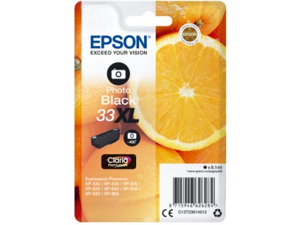 Epson Singlepack Photo Black 33XL Claria Prem. Ink C13T33614012
