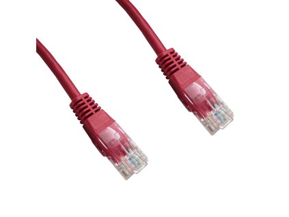 DATACOM patch cord UTP cat5e 0,25 M červený 1492