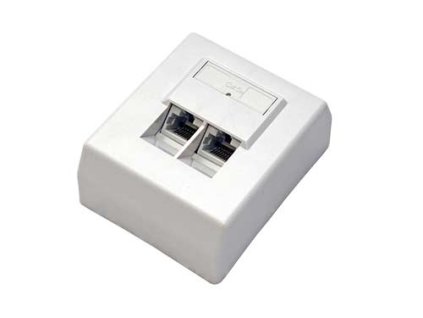 Zásuvka Profi FTP 2 port, Cat5e na om. biela 4150