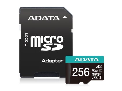 ADATA V30S/micro SDXC/256GB/UHS-I U3 / Class 10/+ Adaptér AUSDX256GUI3V30SA2-RA1