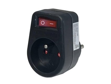 Konnoc DX-FZBK-01/01A rozbočka 1x zásuvka s vypínačem černá 434008,10