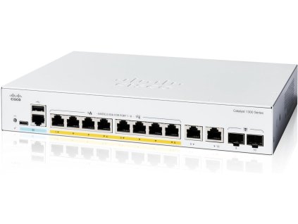 Cisco Catalyst switch C1300-8FP-2G (8xGbE,2xGbE/SFP combo,8xPoE+,120W,fanless) - REFRESH C1300-8FP-2G-RF