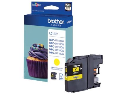 kazeta BROTHER LC-123 Yellow DCP-J4110DW, MFC-J4410DW/J4510DW/J4610DW/J4710DW (600 str.) LC123Y