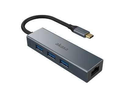 AKASA - USB Type-C 4-in-1 hub s Ethernetom AK-CBCA20-18BK