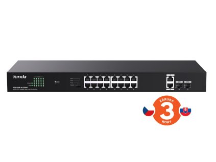 Tenda TEG1120P-16-250W PoE+ Gigabit switch 16x 1Gb/s PoE+ 802.3af/at + 2x SFP + 2x RJ45, 230W, Rack 75011996